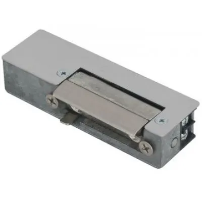 Yala electromagnetica incastrabila DORCAS-AaDF cu buton deblocare, functionare in puls, reversibila, 8-12V