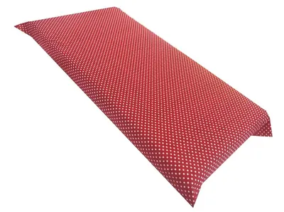 Cearsaf cu elastic pe colt 120x60 cm Buline albe pe rosu