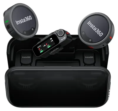 Microfon wireless Insta360 - Mic Pro, 2 TX + 1 RX, negru