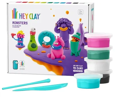 Trusă de modelat argilă Hey Clay - Monștri