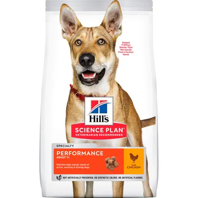 Hills SP CANINE ADULT PERFORMANCE, hrana uscata pentru caini adulti, pentru caini activi, de vanatoare, 14 KG