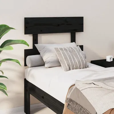 vidaXL Tăblie de pat, negru, 103,5x3x81 cm, lemn masiv de pin