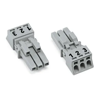 Socket; 3-pole; Cod. B; 1,50 mm²; gray