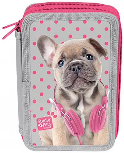 Penar școlar Paso Studio Pets - Good Vibes Only, cu 3 compartimente