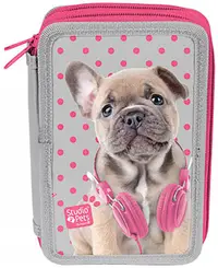 Penar școlar Paso Studio Pets - Good Vibes Only, cu 3 compartimente