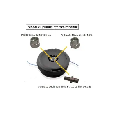 Tambur motocoasa, Mosor motocoasa universal compatibil Husqvarna (cu piulite interschimbabile)