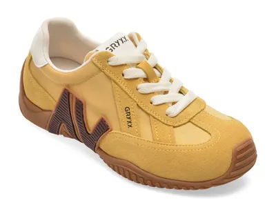 Pantofi sport GRYXX galbeni, C61203, din piele intoarsa