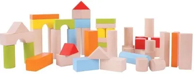Set din lemn Bigjigs - Blocuri colorate