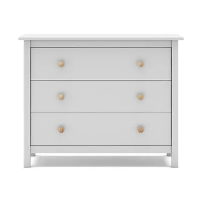Comodă pentru copii albă joasă din lemn de pin 100x80 cm Max – Marckeric