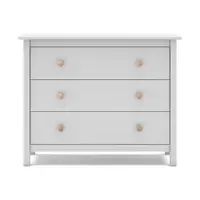Comodă pentru copii albă joasă din lemn de pin 100x80 cm Max – Marckeric