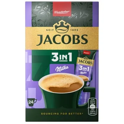 Cafea Instant 3in1 Milka Jacobs, 24 Plicuri 12,4g Engros