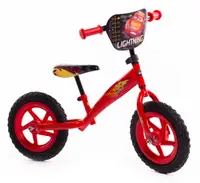 Bicicleta fara pedale, Huffy, Disney Cars, Lightning McQueen, 12 inch, Rosu