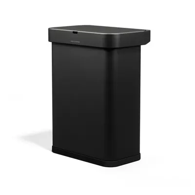 Coș de gunoi negru cu senzori de deschidere din oțel 58 l Sensor – simplehuman