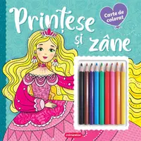 Prințese și zâne - Carte de colorat - Paperback