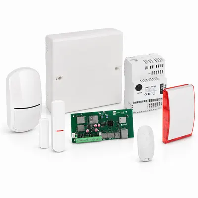 Sistem alarma antiefractie hibrid 4G Satel Be Wave Hybrid, sursa alimentare 12 V, 128 dispozitive, Ethernet, WiFi, 2.4/5 GHz, dual sim, 868 MHz, tamper, detectie miscare, senzor geam/usa, slot card, sirena de exterior, notificari pe telefon