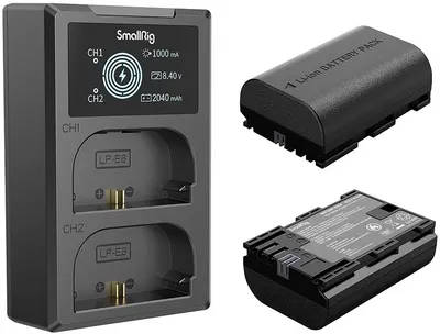 Set de două baterii și încărcător SmallRig - LP-E6NH