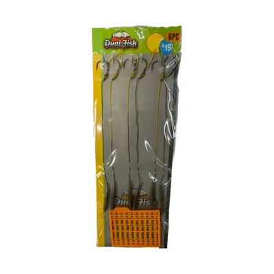 Carlige legate cu opritori, pentru pescuit, dimensiunea 2, Dual Fish