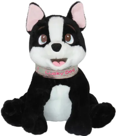 Jucărie de pluș Amek Toys - Câine cu lesă, 22 cm