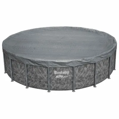 Bestway Husă pentru piscină Ø5,49 m Rotund Poliester Gri