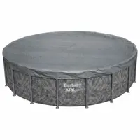 Bestway Husă pentru piscină Ø5,49 m Rotund Poliester Gri