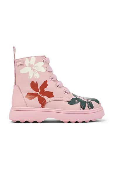 Ghete de piele Norte Twins 479 - Rosu/Roz pastel/Verde englez