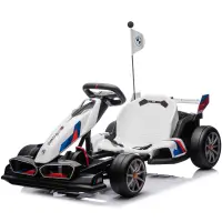 Kart electric cu functie Drift, BMW Motosport putere 500W, sasiu ajustabil, Alb
