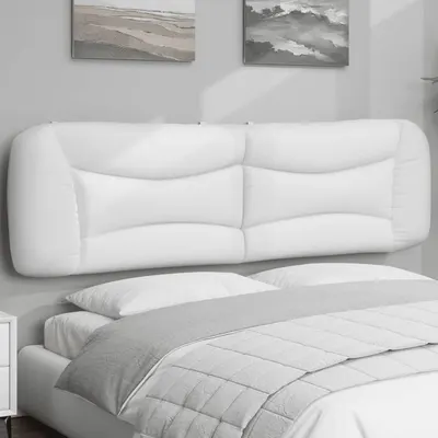 vidaXL Pernă pentru tăblie pat, Hvar, alb, 180 cm, piele artificială