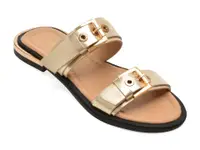 Papuci GOLD DEER aurii, 458014, din piele naturala