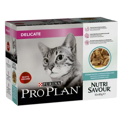 Purina Pro Plan Delicate Nutrisavour, Peste Oceanic, 10 X 85 G