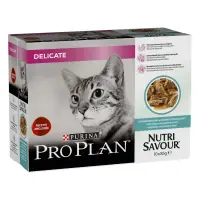 Purina Pro Plan Delicate Nutrisavour, Peste Oceanic, 10 X 85 G