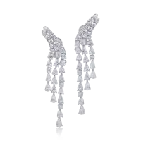 Cercei din aur alb cu diamante pear si round de 6.19ct