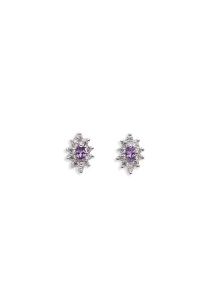Cercei Ametist - design elegant - culoare mov