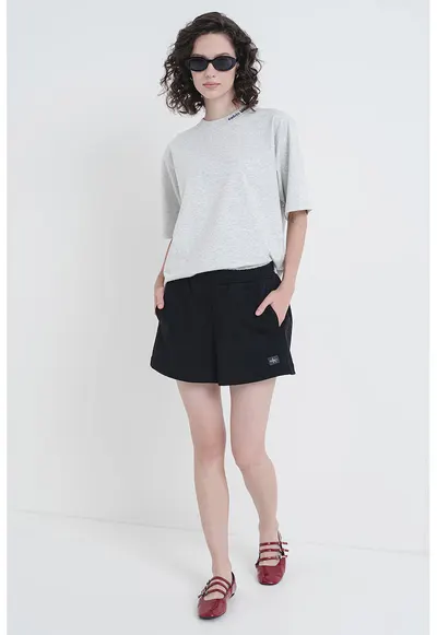 Tricou lejer din bumbac - Gri deschis