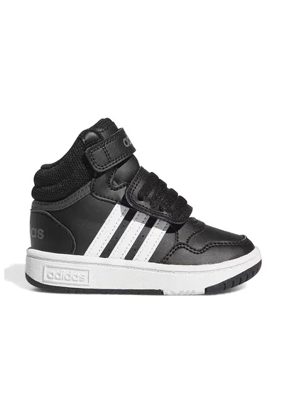 Pantofi sport mid-high cu velcro Hoops - Alb/Negru stins