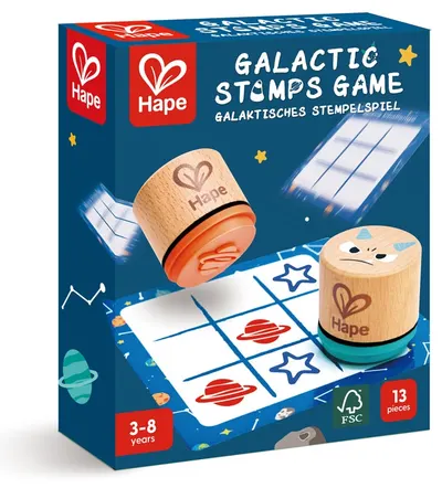 Joc de copii cu ștampile Hape - Galactic Stamps, 13 piese
