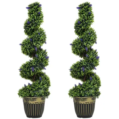HOMCOM Set de Două Plante Artificiale Lavandă 90cm | Aosom Romania