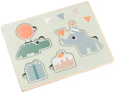 Puzzle din lemn Done by Deer - Celebration, mix de culori