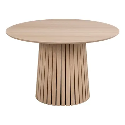 Masă dining din furnir de stejar deschis Actona Christo, ø 75 cm