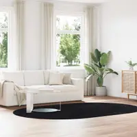 Gossi covor shaggy cu gradini inalte, negru, 300x200 cm, poliester