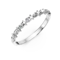 Inel cu stelute din aur alb cu diamante de 0.1ct