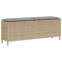 Gossi banca de gradina cu perna bej 110x30x40,5 cm poly ratan