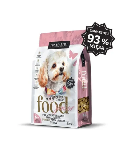 DR MALOU Puppies Hrană liofilizată rață cu lapte de capră și gălbenuș 2x500 g