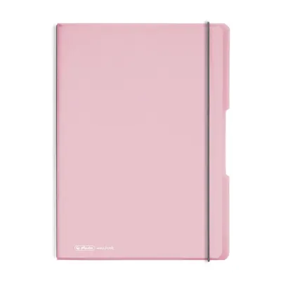 Caiet My.Book Flex A4, 40 file x2, Herlitz roz deschis transparent, dictando+matematica