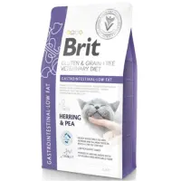 BRIT VD Gastrointestinal Low Fat, Hering, dietă veterinară, hrană uscată fără cereale pisici, sistem digestiv, 5kg