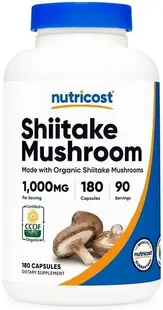 Shiitake Mushroom, 1000 mg, 180 capsule, Nutricost