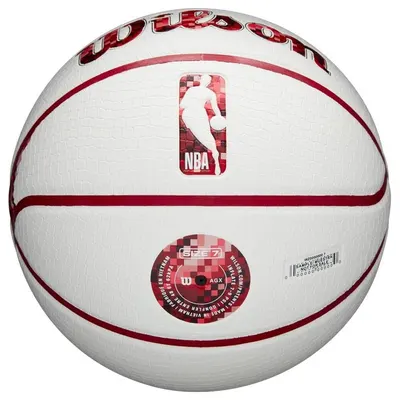 Minge de baschet Wilson - NBA Team Pixel Basketball Chicago Bulls, mărimea 7, albă