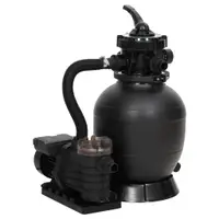 vidaXL Filtru de nisip pentru piscină cu prefiltru, negru