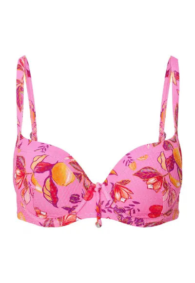 Sutien cu burete si model floral - Multicolor