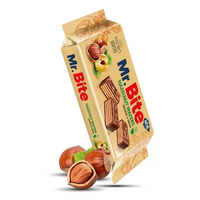 Napolitana cu crema de lapte si alune Mr. Bite Pixel, Toren, 38 g Engros