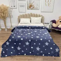 Patura Super Soft Cocolino, 200x230 cm – Rasfat absolut in zilele reci, Bleumarin, stelute